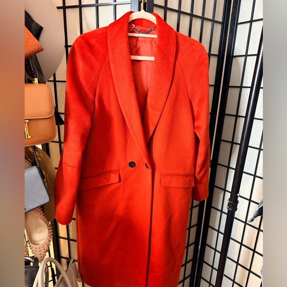 Jigsaw 100% Wool Grace Coat burnt orange size XS - Picture 6 of 6